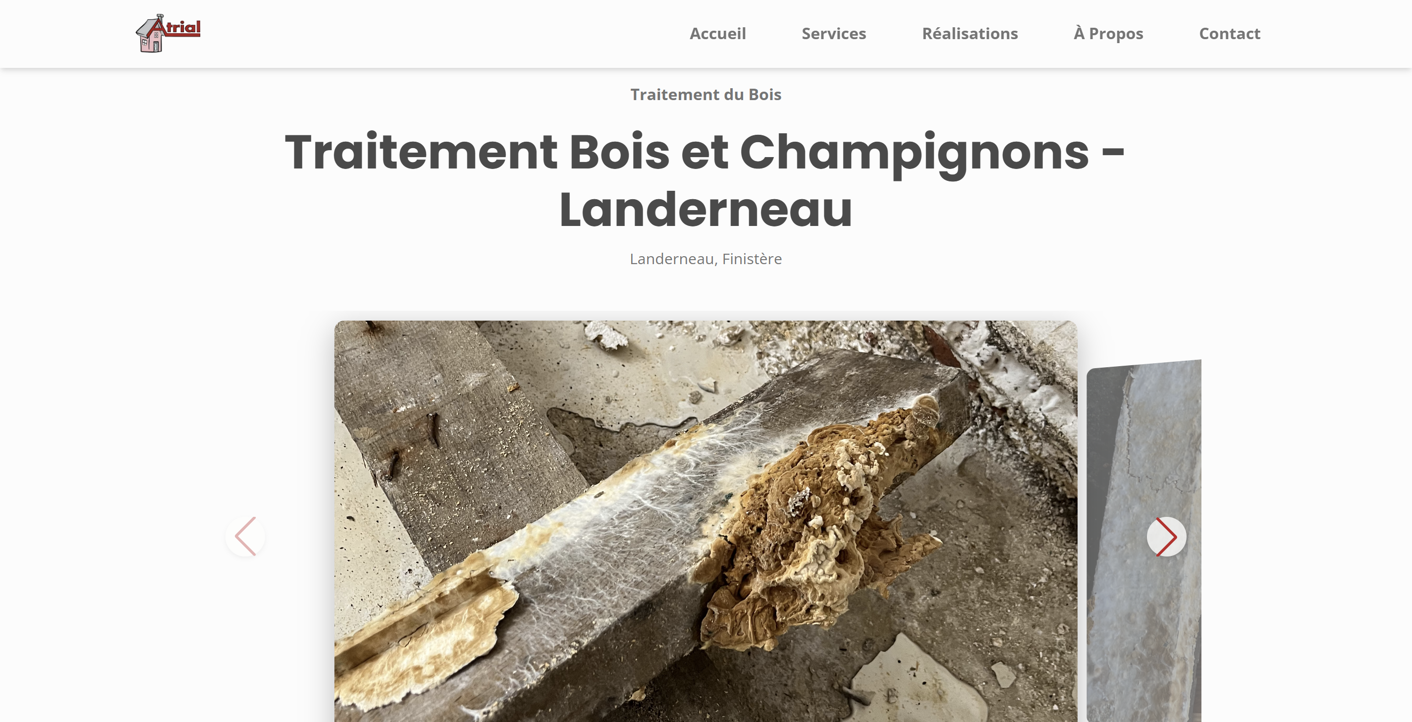 Page de détails d'un projet de Atrial Rénovation